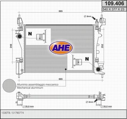 AHE 109.406 - Radiators, Motora dzesēšanas sistēma autodraugiem.lv