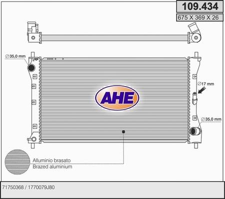 AHE 109.434 - Radiators, Motora dzesēšanas sistēma autodraugiem.lv