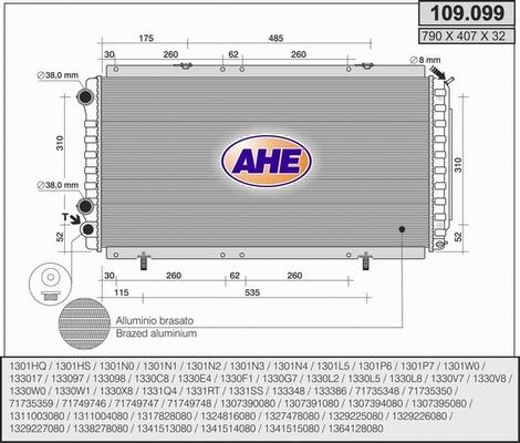 AHE 109.099 - Radiators, Motora dzesēšanas sistēma autodraugiem.lv