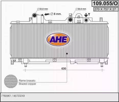 AHE 109.055/O - Radiators, Motora dzesēšanas sistēma autodraugiem.lv