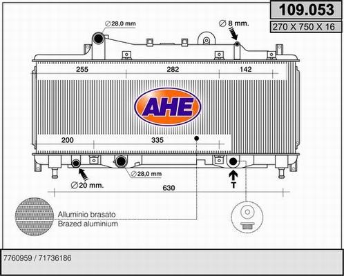 AHE 109.053 - Radiators, Motora dzesēšanas sistēma autodraugiem.lv