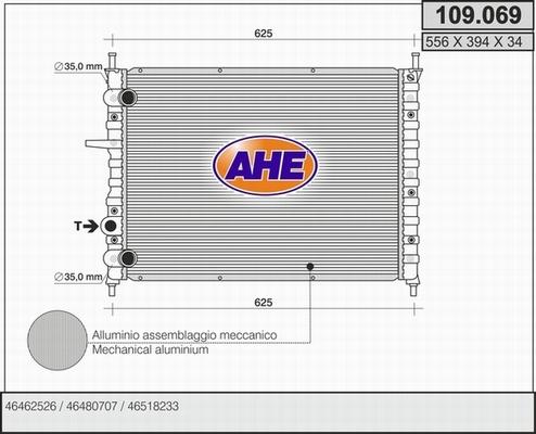 AHE 109.069 - Radiators, Motora dzesēšanas sistēma autodraugiem.lv