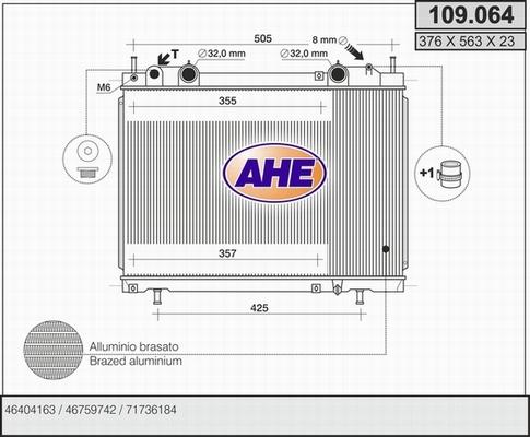 AHE 109.064 - Radiators, Motora dzesēšanas sistēma autodraugiem.lv