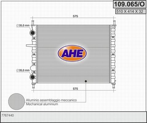 AHE 109.065/O - Radiators, Motora dzesēšanas sistēma autodraugiem.lv