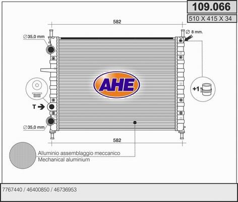 AHE 109.066 - Radiators, Motora dzesēšanas sistēma autodraugiem.lv