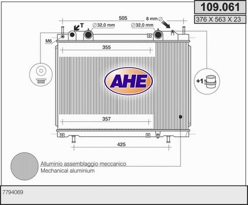 AHE 109.061 - Radiators, Motora dzesēšanas sistēma autodraugiem.lv