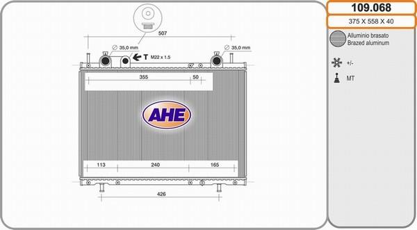AHE 109.068 - Radiators, Motora dzesēšanas sistēma autodraugiem.lv