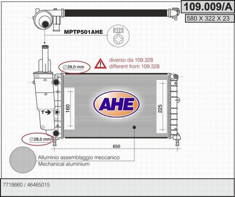 AHE 109.009/A - Radiators, Motora dzesēšanas sistēma autodraugiem.lv