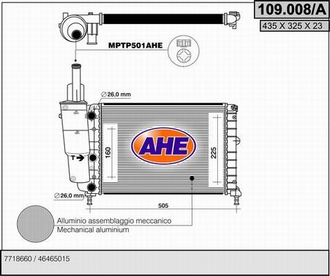 AHE 109.008/A - Radiators, Motora dzesēšanas sistēma autodraugiem.lv