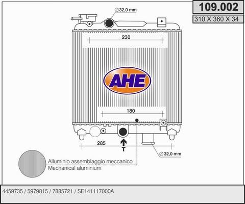 AHE 109.002 - Radiators, Motora dzesēšanas sistēma autodraugiem.lv