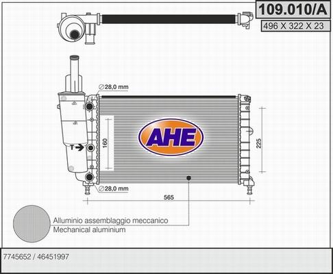 AHE 109.010/A - Radiators, Motora dzesēšanas sistēma autodraugiem.lv