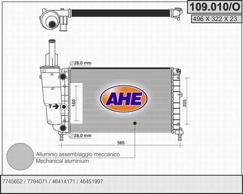 AHE 109.010/O - Radiators, Motora dzesēšanas sistēma autodraugiem.lv