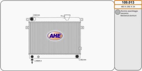 AHE 109.013 - Radiators, Motora dzesēšanas sistēma autodraugiem.lv