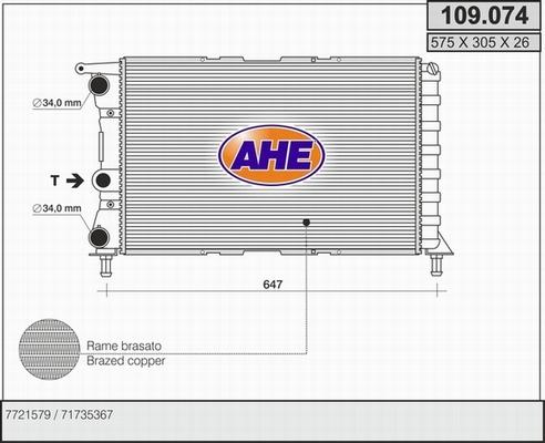 AHE 109.074 - Radiators, Motora dzesēšanas sistēma autodraugiem.lv