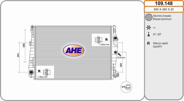 AHE 109.148 - Radiators, Motora dzesēšanas sistēma autodraugiem.lv