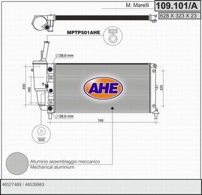 AHE 109.101/A - Radiators, Motora dzesēšanas sistēma autodraugiem.lv