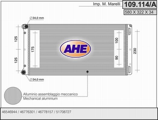 AHE 109.114/A - Radiators, Motora dzesēšanas sistēma autodraugiem.lv