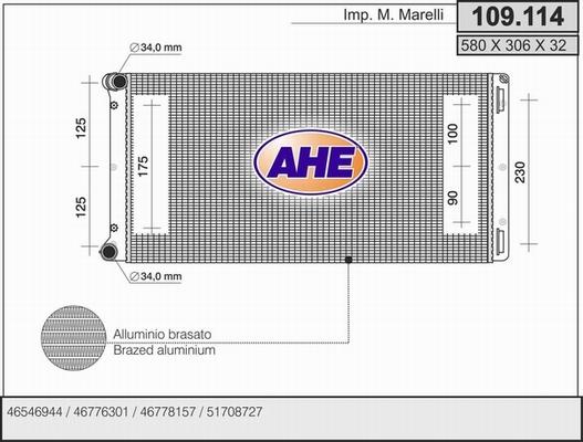 AHE 109.114 - Radiators, Motora dzesēšanas sistēma autodraugiem.lv