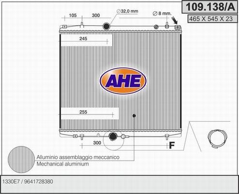 AHE 109.138/A - Radiators, Motora dzesēšanas sistēma autodraugiem.lv