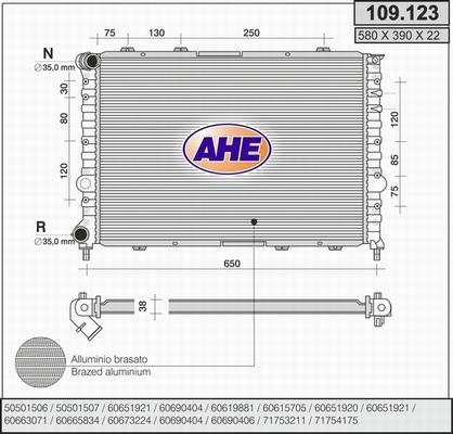 AHE 109.123 - Radiators, Motora dzesēšanas sistēma autodraugiem.lv