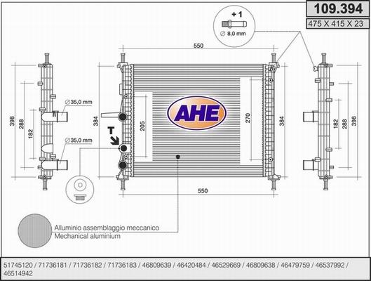 AHE 109.394 - Radiators, Motora dzesēšanas sistēma autodraugiem.lv