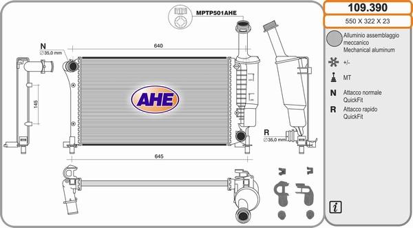 AHE 109.390 - Radiators, Motora dzesēšanas sistēma autodraugiem.lv
