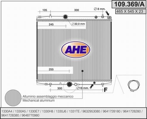 AHE 109.369/A - Radiators, Motora dzesēšanas sistēma autodraugiem.lv