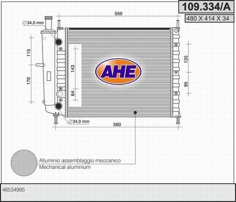 AHE 109.334/A - Radiators, Motora dzesēšanas sistēma autodraugiem.lv