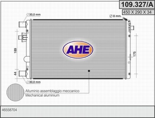 AHE 109.327/A - Radiators, Motora dzesēšanas sistēma autodraugiem.lv