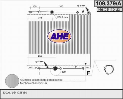 AHE 109.379/A - Radiators, Motora dzesēšanas sistēma autodraugiem.lv