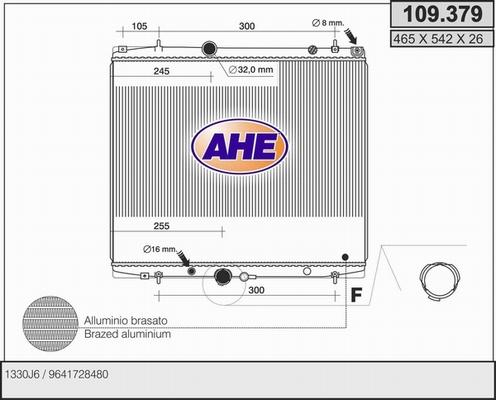 AHE 109.379 - Radiators, Motora dzesēšanas sistēma autodraugiem.lv