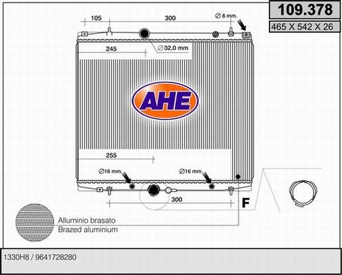 AHE 109.378 - Radiators, Motora dzesēšanas sistēma autodraugiem.lv