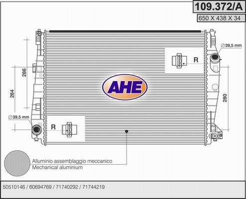 AHE 109.372/A - Radiators, Motora dzesēšanas sistēma autodraugiem.lv