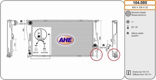 AHE 104.095 - Radiators, Motora dzesēšanas sistēma autodraugiem.lv