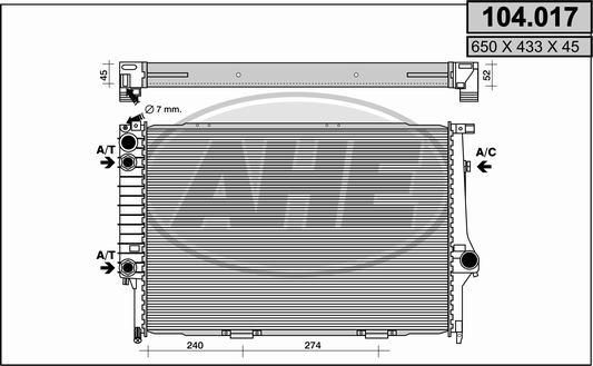 AHE 104.017 - Radiators, Motora dzesēšanas sistēma autodraugiem.lv