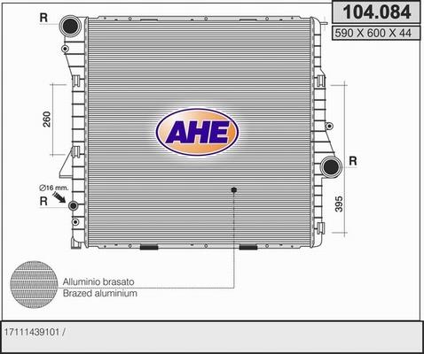 AHE 104.084 - Radiators, Motora dzesēšanas sistēma autodraugiem.lv