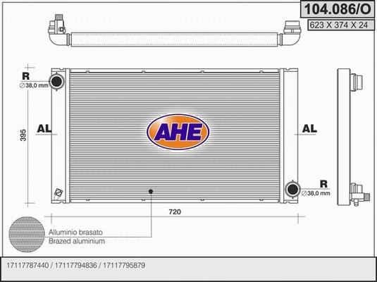 AHE 104.086/O - Radiators, Motora dzesēšanas sistēma autodraugiem.lv