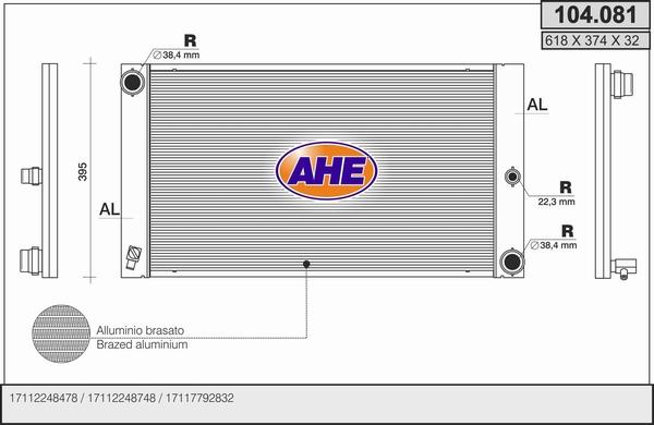 AHE 104.081 - Radiators, Motora dzesēšanas sistēma autodraugiem.lv