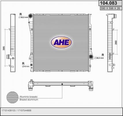 AHE 104.083 - Radiators, Motora dzesēšanas sistēma autodraugiem.lv