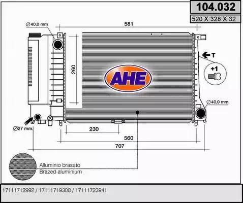 AHE 104.032 - Radiators, Motora dzesēšanas sistēma autodraugiem.lv