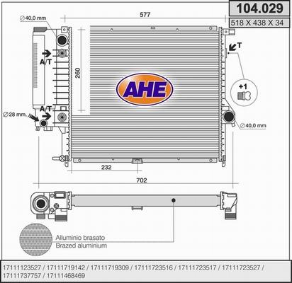 AHE 104.029 - Radiators, Motora dzesēšanas sistēma autodraugiem.lv