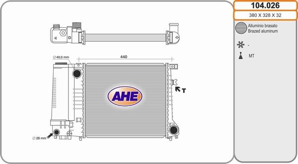 AHE 104.026 - Radiators, Motora dzesēšanas sistēma autodraugiem.lv