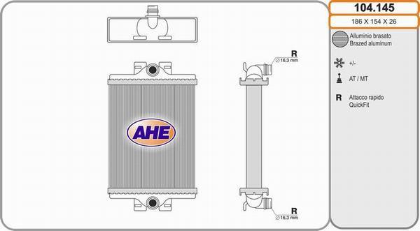 AHE 104.145 - Radiators, Motora dzesēšanas sistēma autodraugiem.lv