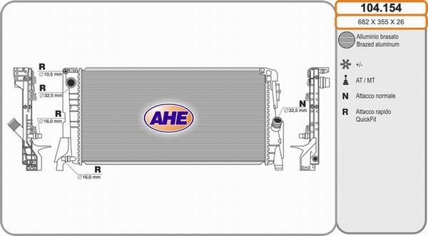 AHE 104.154 - Radiators, Motora dzesēšanas sistēma autodraugiem.lv