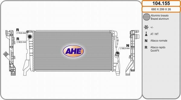 AHE 104.155 - Radiators, Motora dzesēšanas sistēma autodraugiem.lv