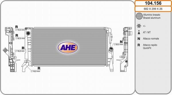 AHE 104.156 - Radiators, Motora dzesēšanas sistēma autodraugiem.lv