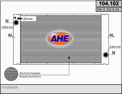 AHE 104.102 - Radiators, Motora dzesēšanas sistēma autodraugiem.lv