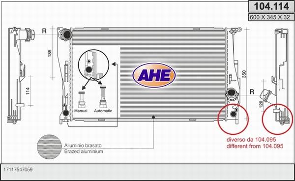 AHE 104.114 - Radiators, Motora dzesēšanas sistēma autodraugiem.lv