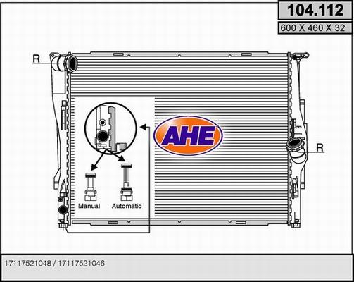 AHE 104.112 - Radiators, Motora dzesēšanas sistēma autodraugiem.lv
