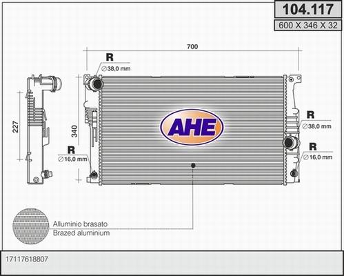 AHE 104.117 - Radiators, Motora dzesēšanas sistēma autodraugiem.lv